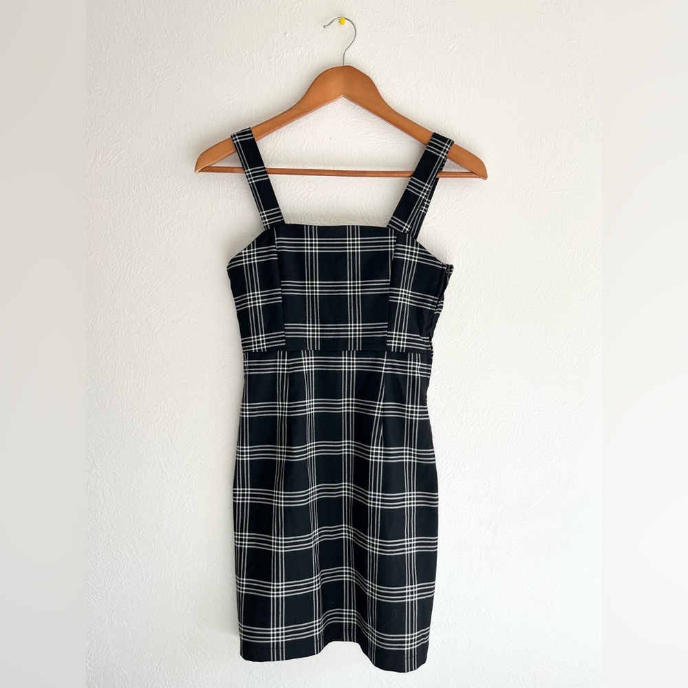 H&M Plaid Black and White Mini Dress